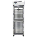 Thumbnail image #1 for Continental Refrigerator 1RNGDHD One-Section Reach-In Display Refrigerator, Half Hinged Glass Doors, Self-Contained, Stainless Front