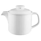 Thumbnail image #1 for Vertex China Crystal Bay CB-TP-BD 16 oz Porcelain Teapot with Lid and Handle, Embossed Case of 3 Dozen