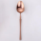Thumbnail image #1 for Kadra Kitchenware Vikko Dine VF-SS30-IRG Bouillon Soup Spoon, Brushed Rose Gold 18/10 Stainless Steel Case of 12