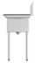 Thumbnail image #7 for KoolMore 48-Inch Commercial 2-Compartment Stainless Steel Sink with Left and Right Drainboards and Backsplash