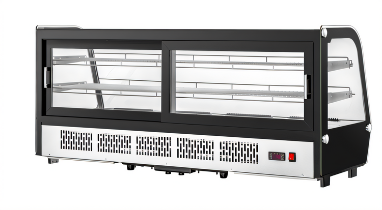 Product image #2 for Migali Competitor Series® 60-Inch Full-Service Countertop Refrigerated Display Case with Curved Glass and Sliding Doors