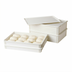 Thumbnail image #2 for Cambro White Polypropylene Pizza Dough Box, 26 x 18 x 3 Inches