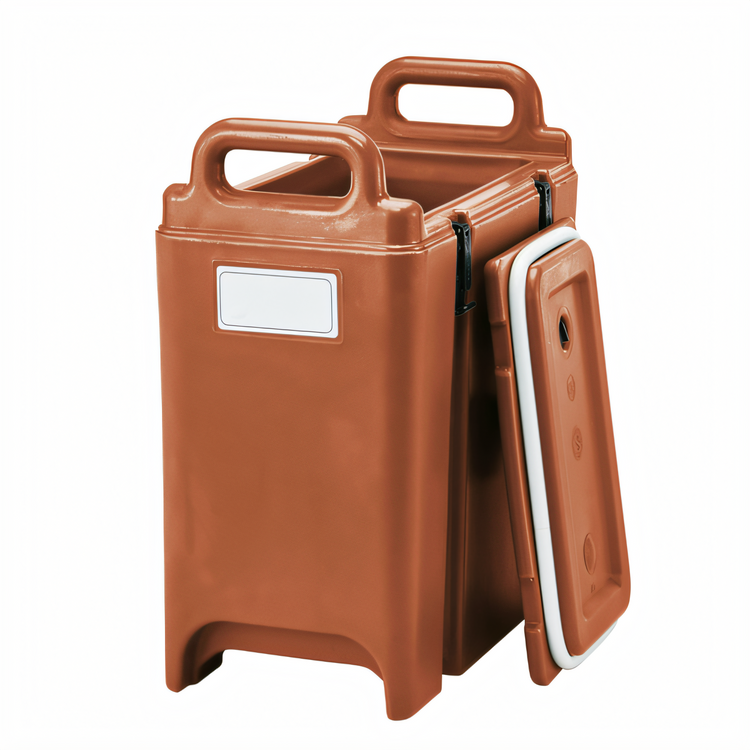 Product image #2 for Cambro Camtainer 3-3/8 Gallon Insulated Soup Carrier, Brick Red, No Spigot