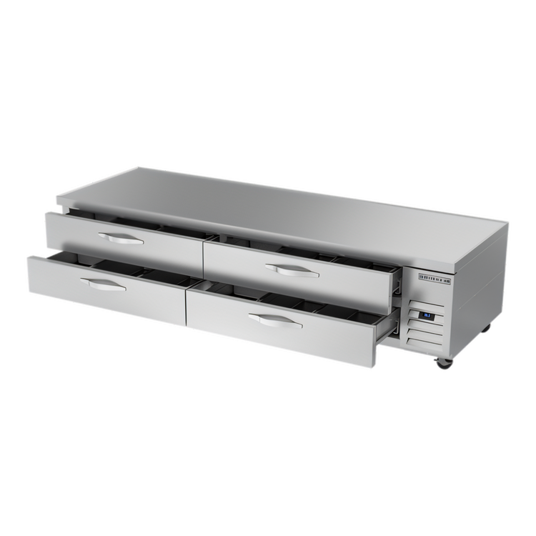 Product image #2 for Beverage-Air Four-Drawer Chef Base Refrigerator with 96-Inch Stainless Steel Worktop