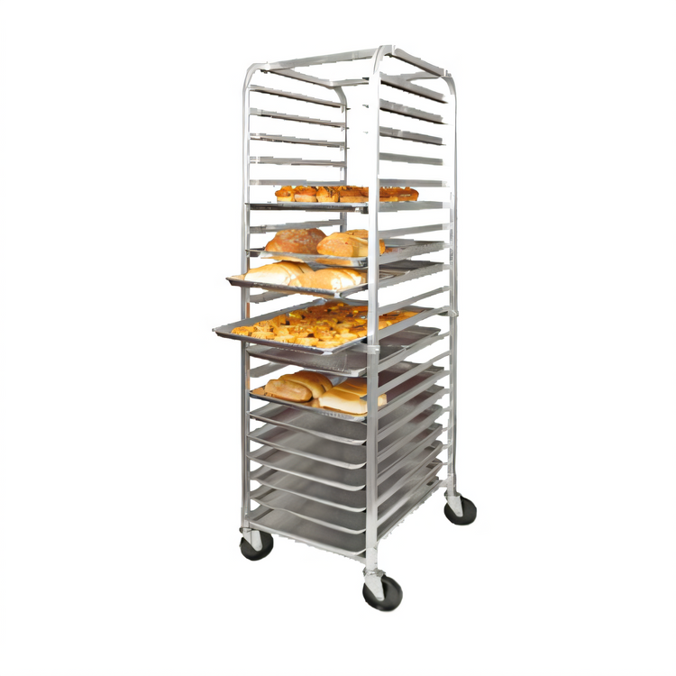 Product image #2 for Winco Mobile Full-Height Aluminum Sheet Pan Rack, 20 Full-Size Pan Capacity, 5-Inch Swivel Casters