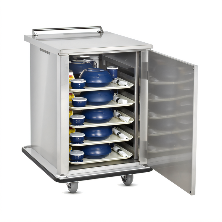 Product image #2 for Mobile Patient Tray Cart, 12 15 x 20 or 6 18 x 26 Tray Capacity, Stainless Steel, Non-Insulated
