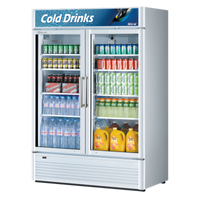 Turbo Air Super Deluxe 2-Section Glass Door Merchandiser Refrigerator, 41.71 Cu. Ft., Self-Contained Bottom Mount, R290