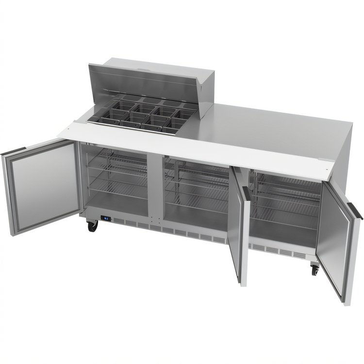 Product image #2 for Beverage-Air SPE72HC-12M 72-Inch Three-Section Mega Top Sandwich Prep Table with 12-Pan Opening