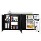 Thumbnail image #2 for Summit Commercial Summit Appliance CK72ADASINKL ADA Counter-Height Kitchenette with 2-Burner Cooktop, Sink & 3.2 cu. ft. Refrigerator-Freezer