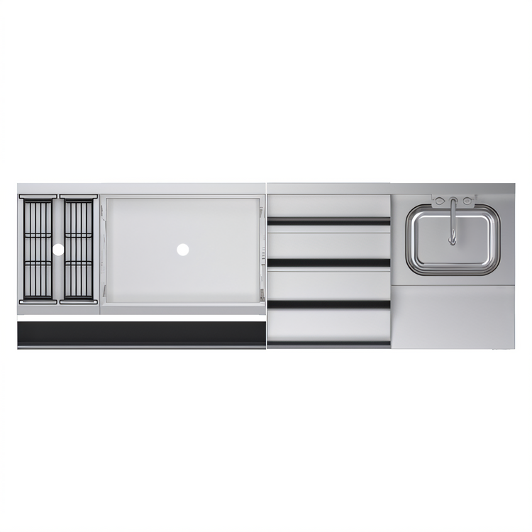 Product image #2 for Royal Series 72-Inch x 24-Inch Underbar Ice Bin/Cocktail Station with Blender and Liquor Stations
