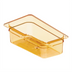 Thumbnail image #2 for StorPlus High Heat 1/3 Size Amber Polyethersulfone Food Pan, 4 Inch Deep, 3.8 Qt, Notched