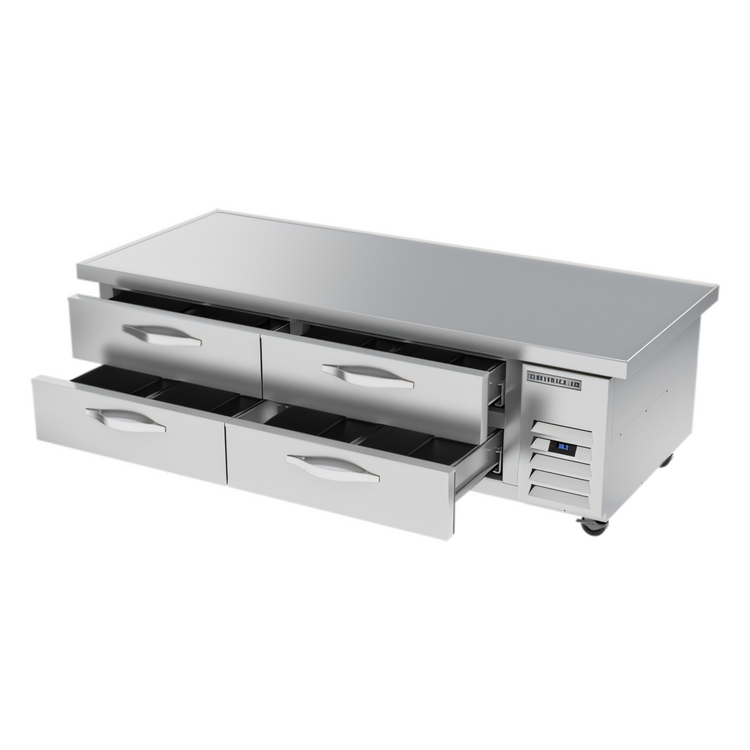 Product image #2 for Beverage-Air 4-Drawer Worktop Chef Base Refrigerator, 76-Inch Extended Top