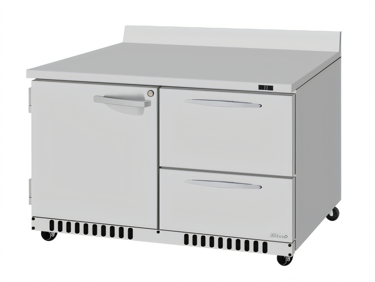 Product image #2 for Turbo Air PRO Series 48-Inch Two-Section Front Breathing Worktop Refrigerator with 1 Solid Door and 2 Drawers