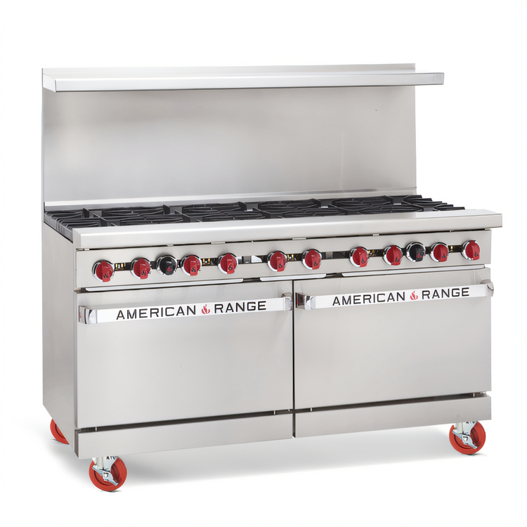 Product image #2 for American Range AR-10 60-Inch Gas Restaurant Range with 10 Open Burners and 2 Standard Ovens