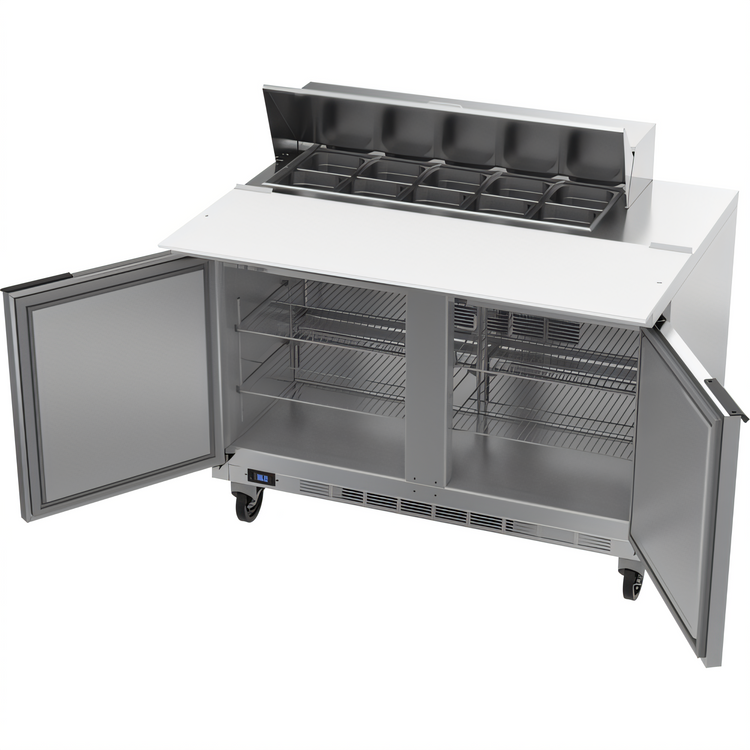 Product image #2 for Beverage-Air 48-Inch Two-Section Sandwich Top Refrigerated Prep Table with 10 1/6-Pan Capacity