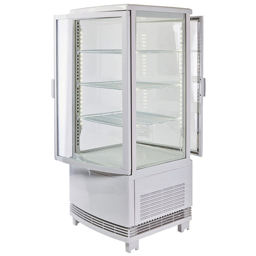 Product image #2 for Winco 4-Tier Countertop Refrigerated Beverage Display Case, White, 100-Can Capacity
