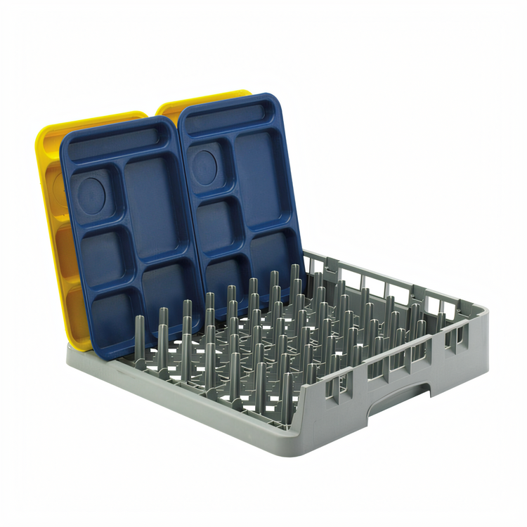 Product image #2 for Cambro Camrack Open End Tray Rack for 15 x 20 Inch Trays and Larger, 19-3/4 x 19-3/4 x 4 Inches, Soft Gray