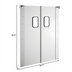 Thumbnail image #2 for KoolMore Aluminum Double-Panel Self-Closing Traffic Swing Door with 9 x 14 Inch Polycarbonate Window