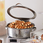 Thumbnail image #2 for American Metalcraft Synergy SYNSRDHM16 9 Qt Round Hammered Stainless Steel Chafer