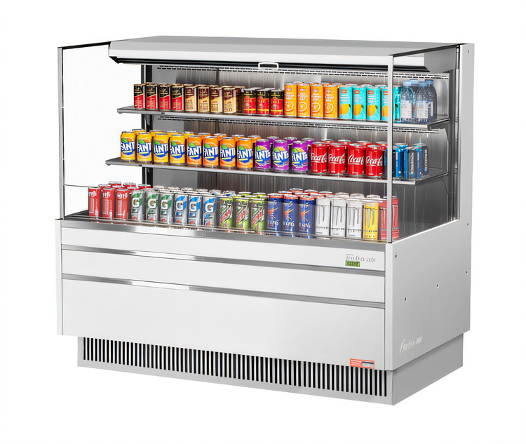 Product image #2 for Turbo Air Low-Profile Horizontal Open Display Merchandiser, 58-3/4 Inch Wide, 19.3 Cu. Ft., Self-Contained Refrigeration