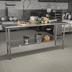 Thumbnail image #2 for 72 Inch x 30 Inch Stainless Steel Prep and Work Table with 1.5 Inch Backsplash and Undershelf