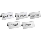 Thumbnail image #2 for Omcan USA 80137 Beverage Tent Sign, "Hot Tea", Stainless Steel Case of 12