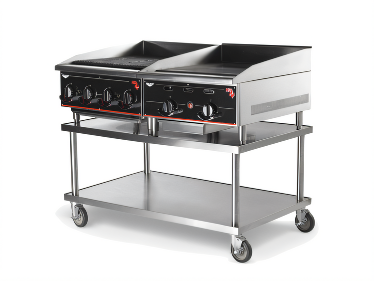 Product image #2 for Vollrath Heavy-Duty Stainless Steel Countertop Equipment Stand with Undershelf and 5-Inch Casters, 24 x 30 x 24 Inches