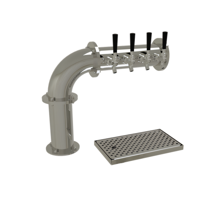 Product image #2 for Pipe Cantilever Countertop Air-Cooled Draft Dispensing Tower with 4 Faucets