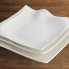 Thumbnail image #2 for Winco Ardesia WDP010-101 9" Square Porcelain Plate, Bright White, Dishwasher Safe