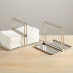 Thumbnail image #2 for American Metalcraft NHS95 Weighted Stainless Steel Countertop Napkin Holder, 5 x 5 Inch Case of 6