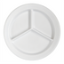 Thumbnail image #2 for Dallas Ware® 9-Inch Round 3-Compartment Melamine Compartment Plate, White