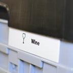 Thumbnail image #2 for Cambro Camrack® CECWI6000 Dishwasher Rack Extender ID Clip, 5"L x 1-9/16"H, Snap-On, Pre-Printed "Wine", ABS, White Case of 6