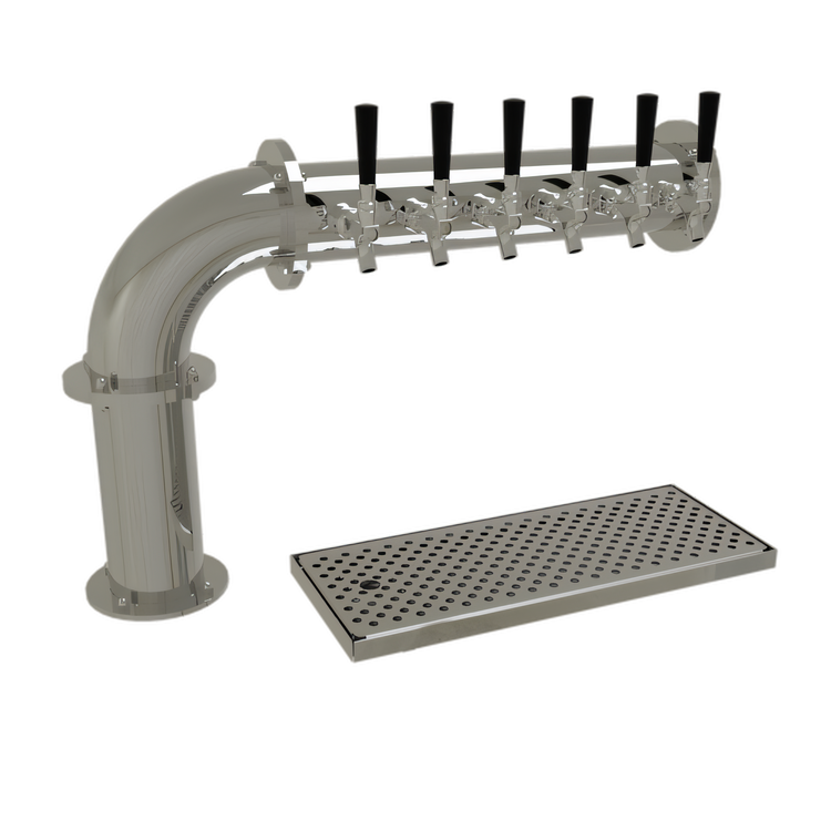 Product image #2 for Pipe Cantilever Countertop Air-Cooled Draft Dispensing Tower with 6 Stainless Steel Faucets