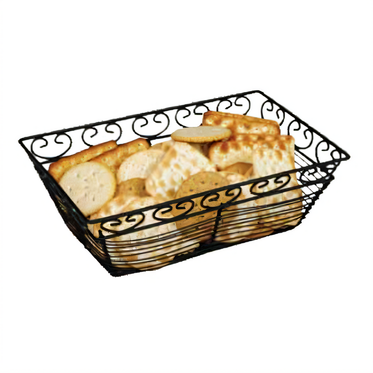 Product image #2 for Winco Rectangular Wire Bread/Fruit Basket, 9 x 5-7/8 x 3 Inch, Black