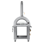 Thumbnail image #2 for Koolmore KM-OKS-WFPO Outdoor Wood-Fired Pizza Oven, 32-Inch Wide, Stainless Steel, Mobile Casters