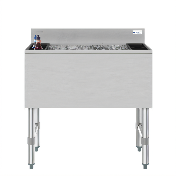 Product image #2 for KoolMore 24-Inch Commercial Underbar Ice Bin with Insulated Sliding Cover, 77 lb Capacity