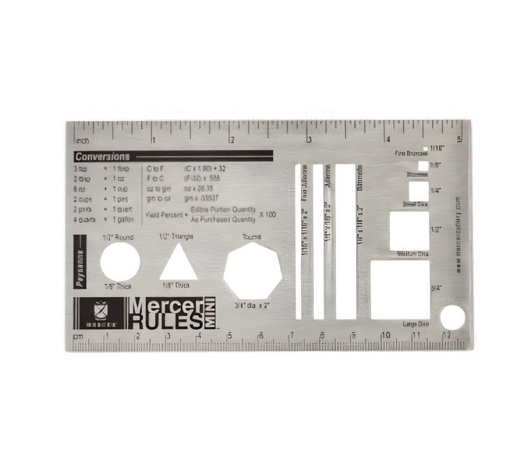Product image #2 for Mercer Culinary Mercer Rules Mini Stainless Steel Pocket Ruler, 5-1/4 x 3 Inches