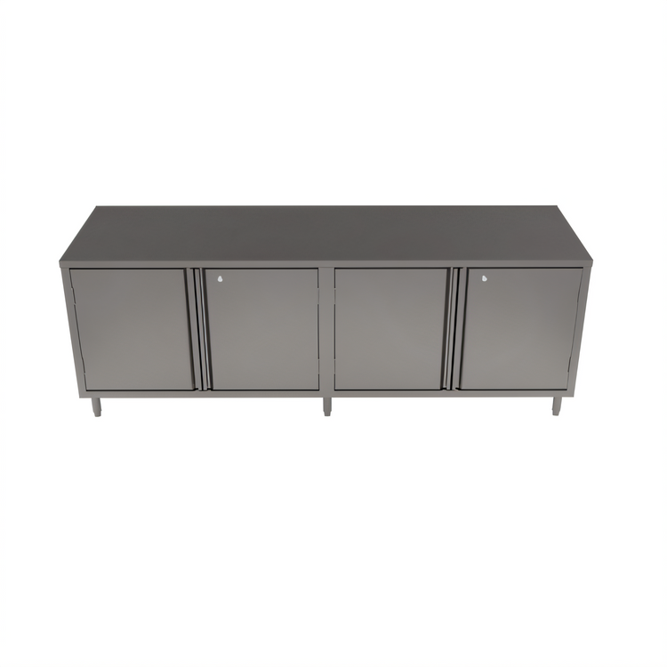 Product image #2 for BK Resources Stainless Steel Chef Table with Hinged Doors and Lock, 84-Inch x 30-Inch