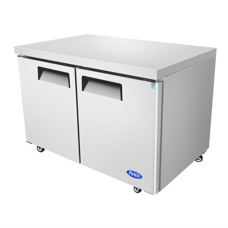 Product image #2 for Atosa Two-Section Undercounter Reach-In Refrigerator, 48-1/4 Inch W, 13.38 Cu. Ft., Solid Doors