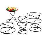 Thumbnail image #1 for American Metalcraft Contempo SSUS1 Stainless Steel Round Swirl Pizza Stand/Riser, 7-Inch Top, 9-Inch Base, 7-Inch High Case of 6