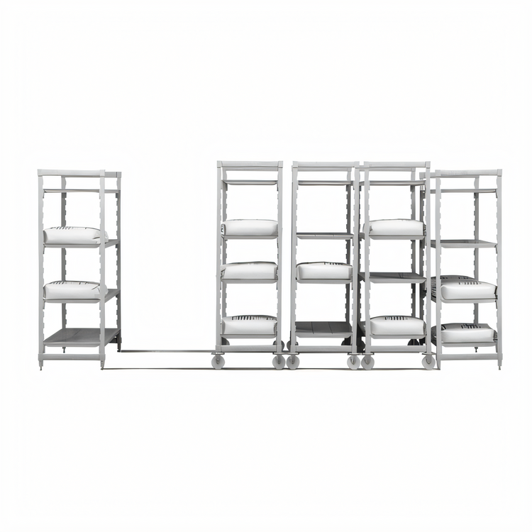 Product image #2 for Cambro Camshelving Premium 24-Inch Deep x 42-Inch Wide x 75-1/4-Inch High 4-Tier Vented High Density Mobile Starter Unit