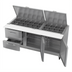 Thumbnail image #2 for Victory UltraSpec V-Core 72-Inch Three-Section Sandwich Prep Refrigerator with 2 Doors, 2 Drawers, and 30-Pan Top