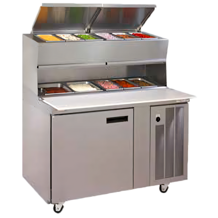 Product image #2 for Delfield LiquiTec 48-Inch Single-Section Refrigerated Pizza Prep Table with Raised Rails, 1 Door