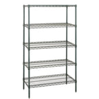 Thumbnail image #2 for Quantum WR86-2130GY-5 Stationary Wire Shelving Starter Unit, 30W x 21D x 86H, 5 Shelves, Gray Epoxy Finish