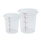 Thumbnail image #2 for Winco PTRC-2 2 qt Round Translucent Polypropylene Storage Container with Built-In Handles, Container Only Case of 24