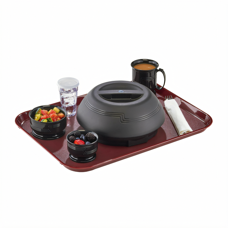 Product image #2 for Cambro Camwear 15 x 20-Inch Rectangular Non-Skid Cafeteria Tray, Polycarbonate, Dark Cranberry