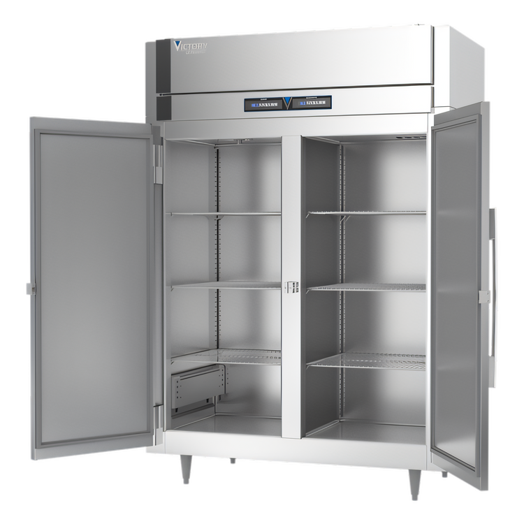 Product image #2 for Victory UltraSpec Extra Wide Dual Temp Reach-In Warmer/Refrigerator, Two-Section, Self-Contained, Stainless Steel