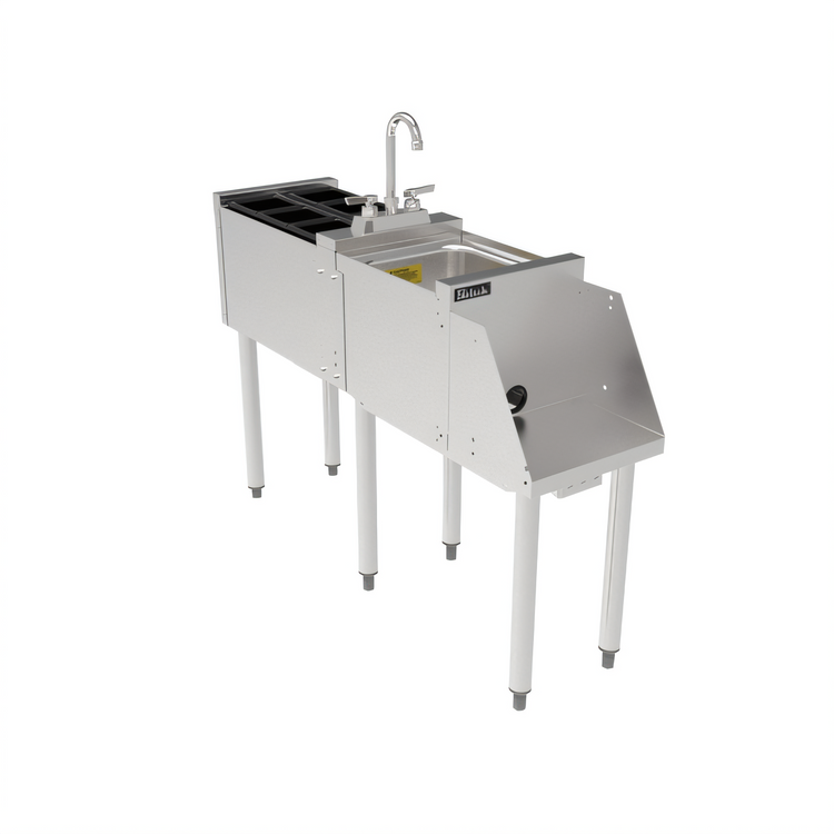 Product image #2 for Perlick 12-Inch Freestanding Stainless Steel Underbar Blender Station with Dump Sink and Recessed Blender Shelf