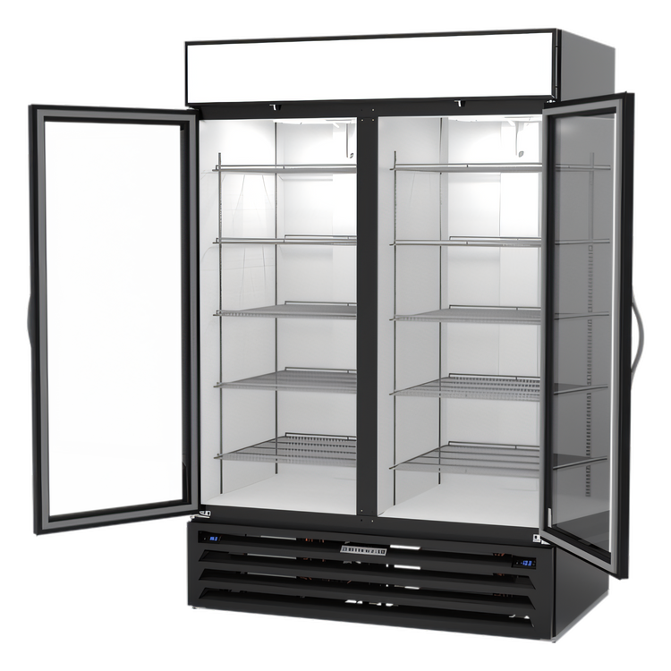 Product image #2 for Beverage-Air MarketMax Dual-Temp 2-Section Reach-In Glass Door Refrigerator/Freezer Merchandiser, 52 Inch, Bottom Mount