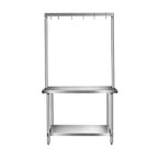 Thumbnail image #2 for Klinger's Trading TMU-60 Adjustable Table-Mounted U-Shaped Stainless Steel Pot Rack, Single Bar, Double-Prong Hooks, 49-60 in.